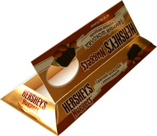 Упаковка из метеллизированого картона Hershey's Nuggets