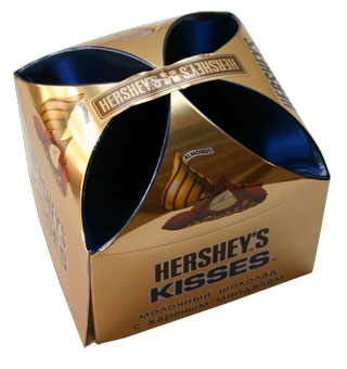 Упаковка из метеллизированого картона Hershey's Kisses