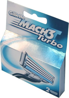 Упаковка из метеллизированого картона Gillette Mach 3 Turbo